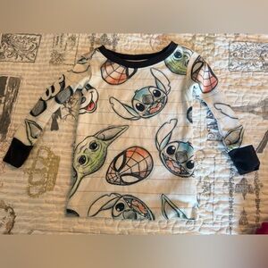 Disney Stitch Grogu Spider Man Pajama Top 2T Kids Long Sleeve